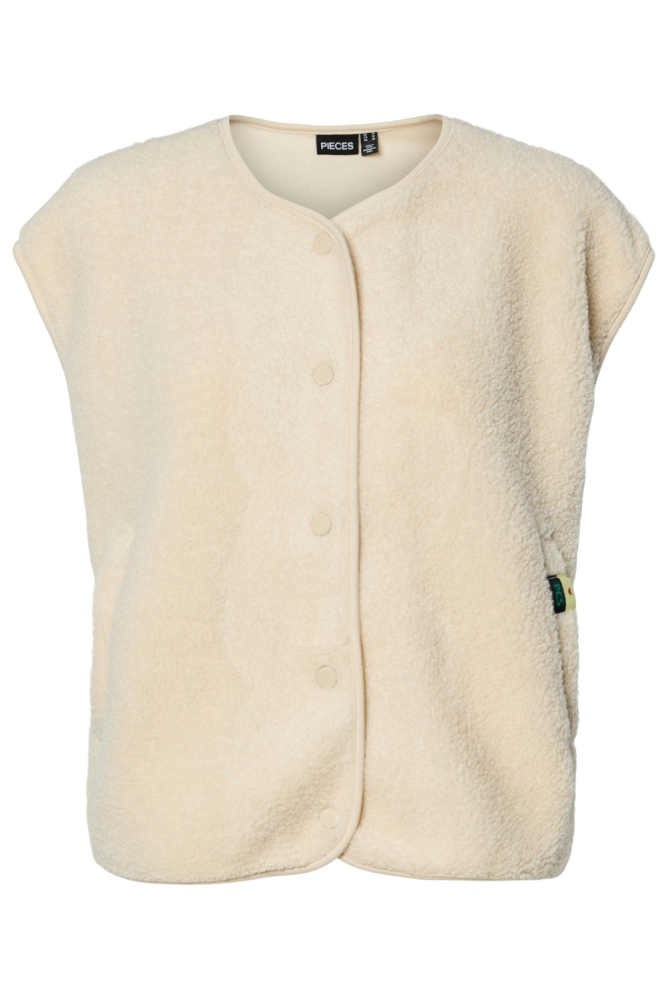 PCKATTY TEDDY VEST BC 17162344 Birch